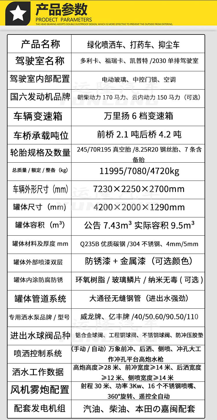 藍(lán)牌5方圓罐30米霧炮車，東風(fēng)小多利卡抑塵車(圖3)